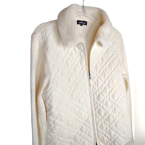 Effort Women's Quilted Cream Vest - Picture 12 of 12